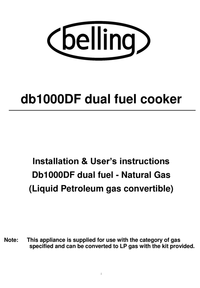 Belling Db1000DF Installation & user's instructions