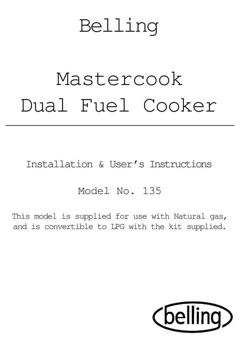 Belling Mastercook 135 Installation & user's instructions