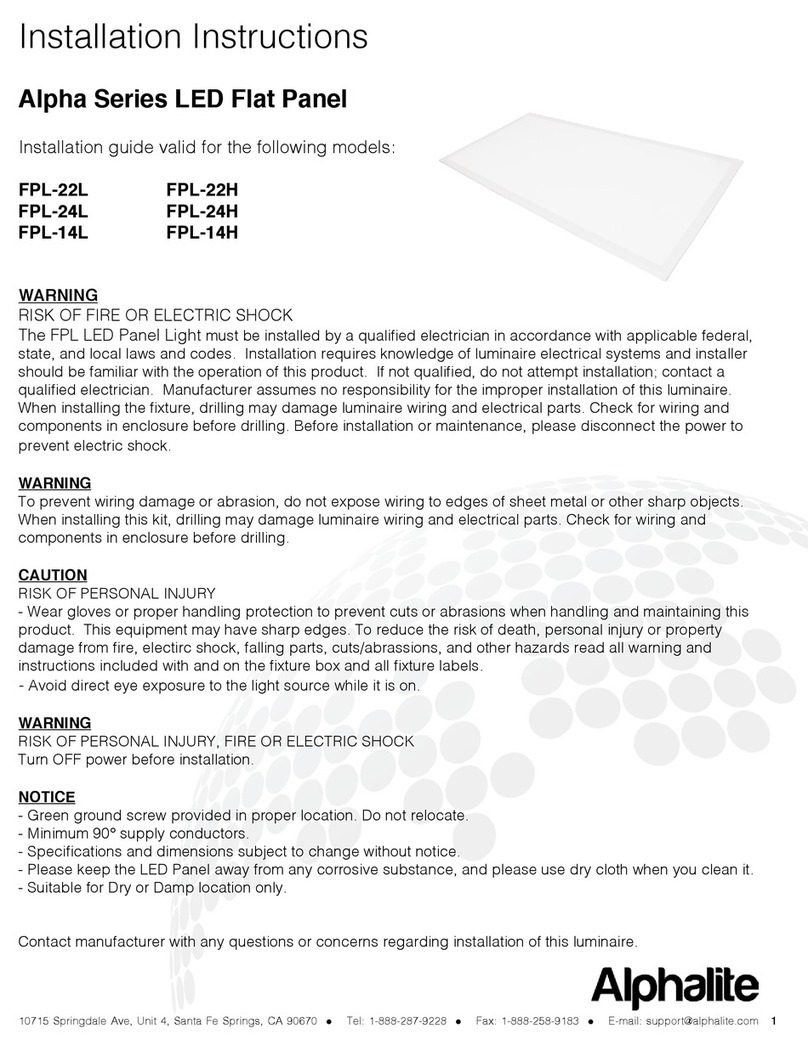Alphalite Alpha Series installation instructions