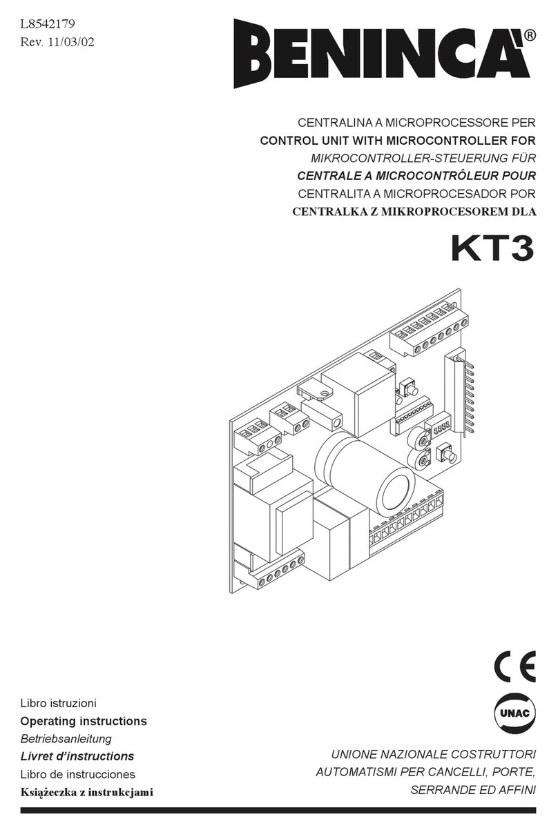 Beninca KT3 operating instructions