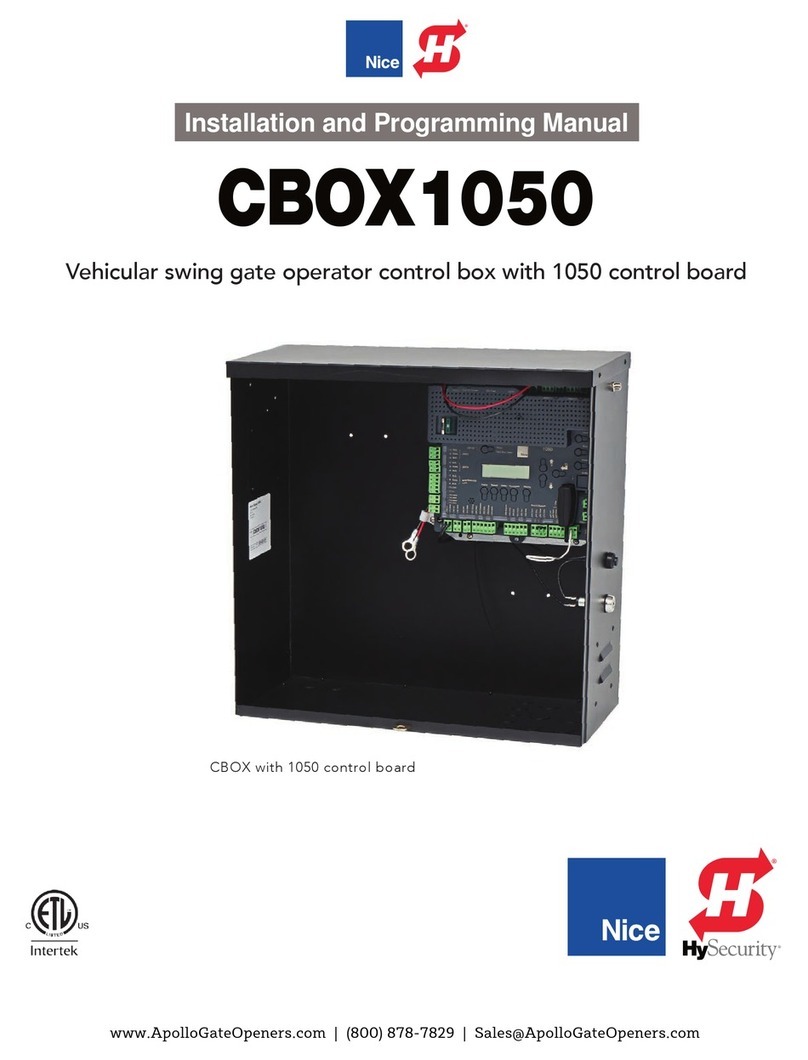 Nice HySecurity CBOX1050 Installation and programming manual