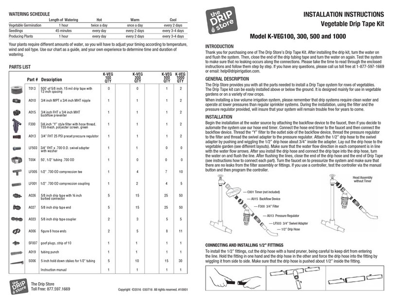 The Drip Store K-VEG100 installation instructions