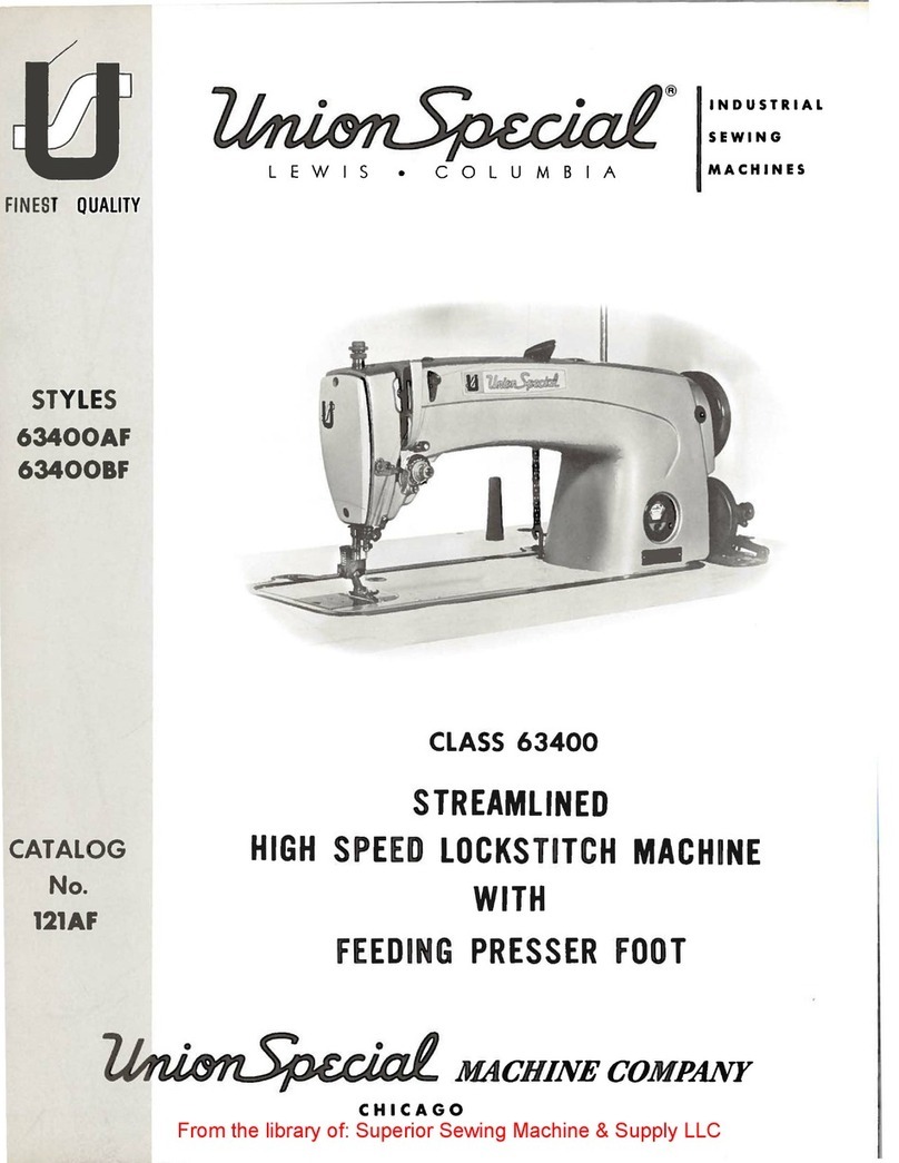 UnionSpecial CLASS 63400 Instructions for adjusting and operating