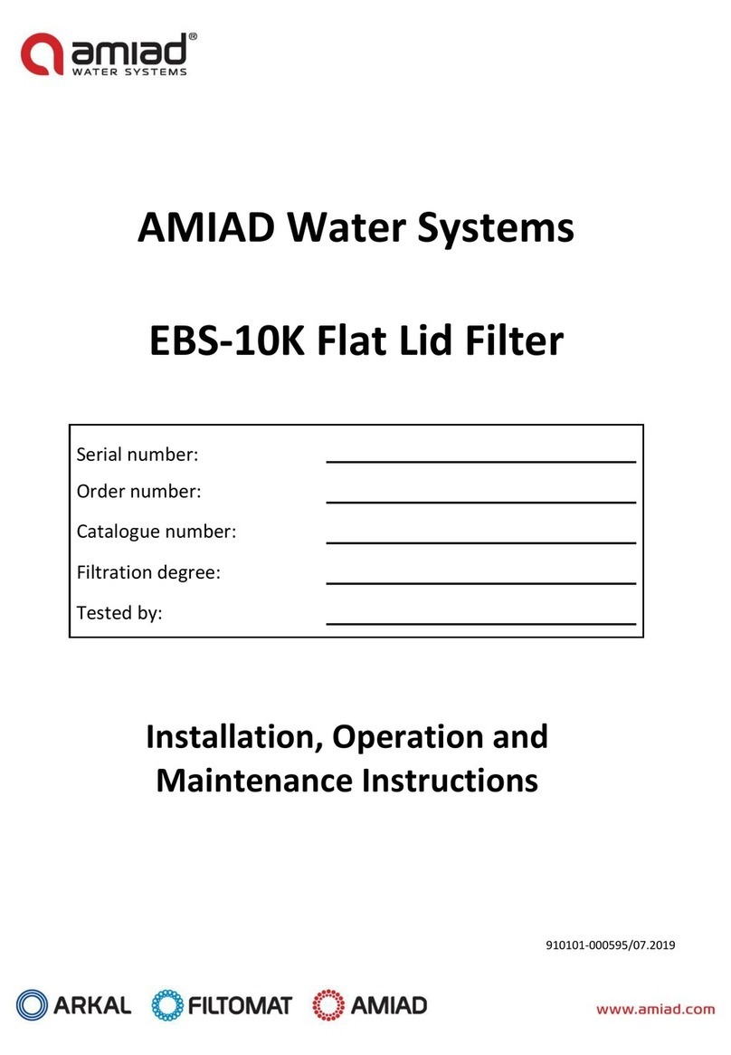 amiad EBS-10K Flat Lid Filter Installation, operation and maintenance instructions