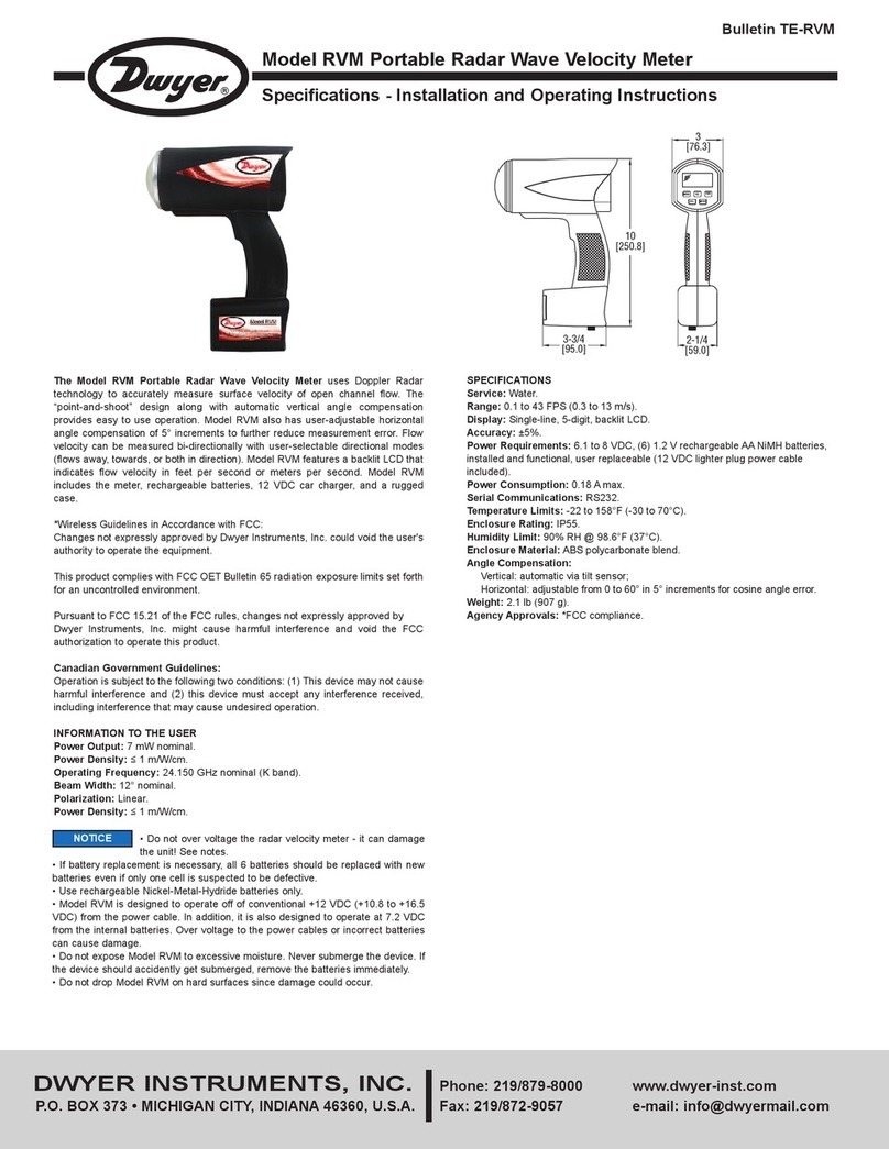 Dwyer Instruments RVM Specifications-installation and operating instructions