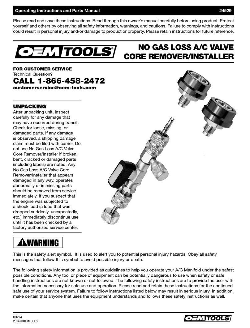 OEM Tools 24529 Operating instructions and parts manual