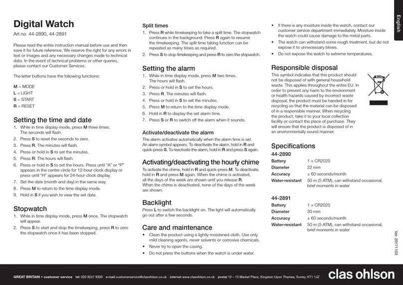Clas Ohlson 44-2890 quick start guide