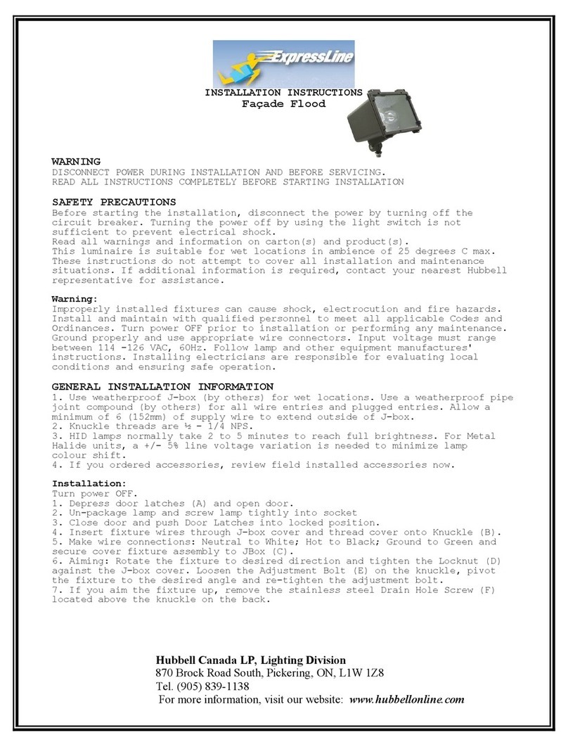 Hubbell Facade Flood User manual