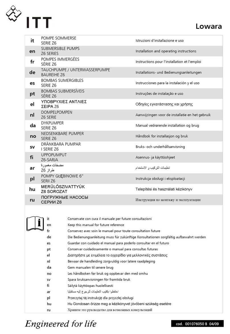 ITT Z6 Series Installation and operating instructions