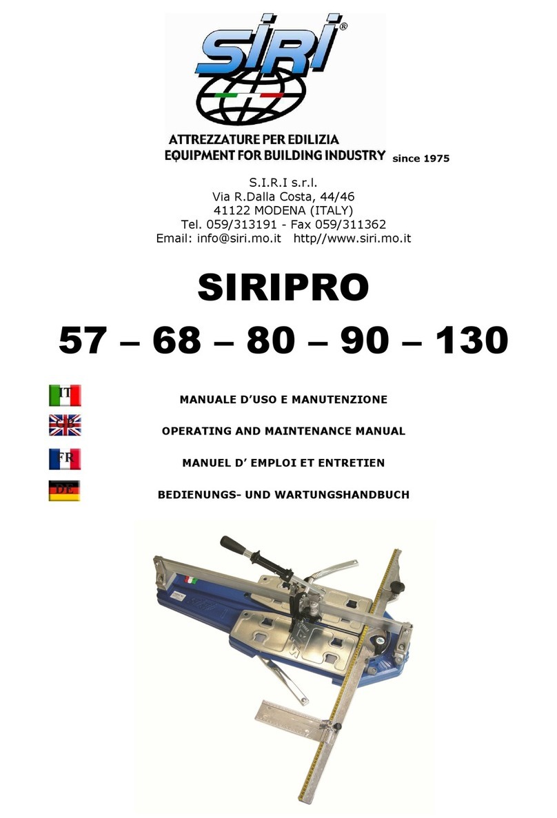SIRI SIRIPRO 57 Operating and maintenance manual