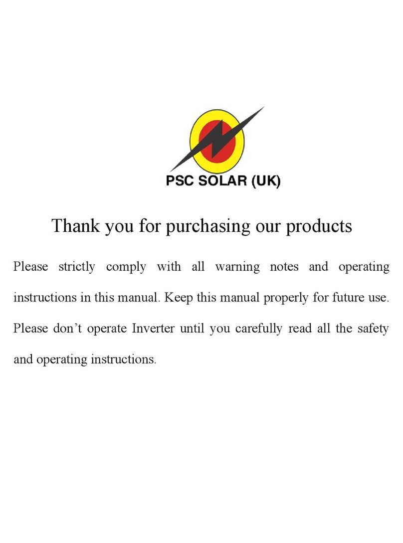 PSC Solar SGS Series instruction manual