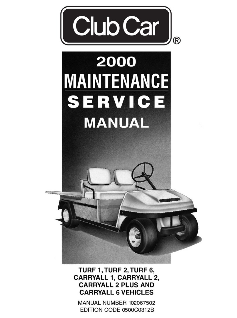 Club Car TURF 1 2000 Maintenance and service manual Club Car TURF 1 2000 Maintenance and service manual