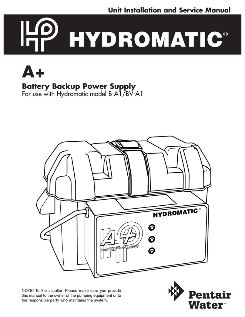 Pentair Pool Products Hydromatic A+ Installation and service manual