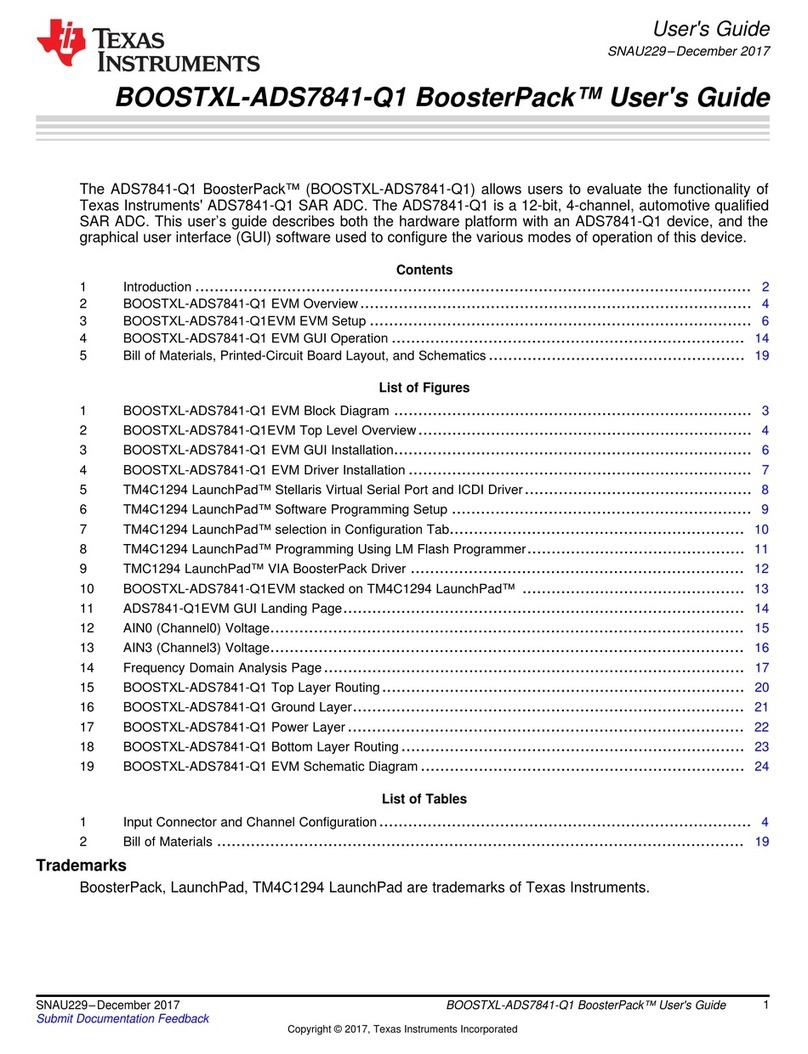 Texas Instruments BoosterPack BOOSTXL-ADS7841-Q1 User manual