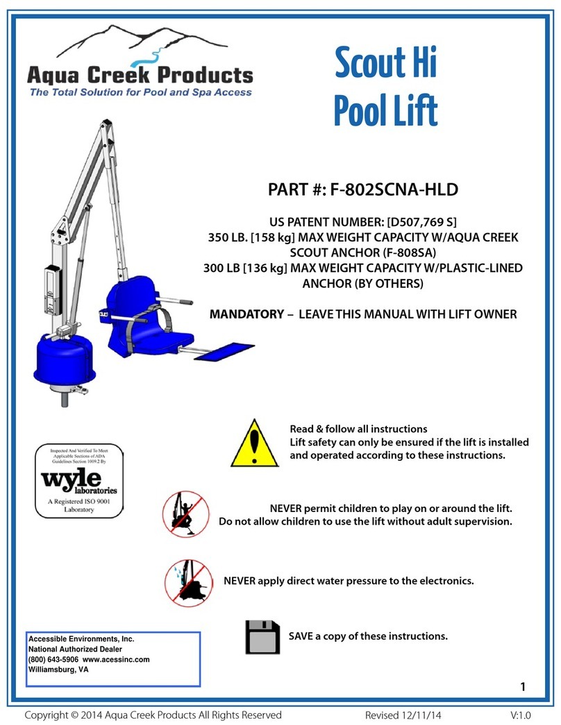 Aqua Creek Products Scout Hi F-802SCNA-HLD manual