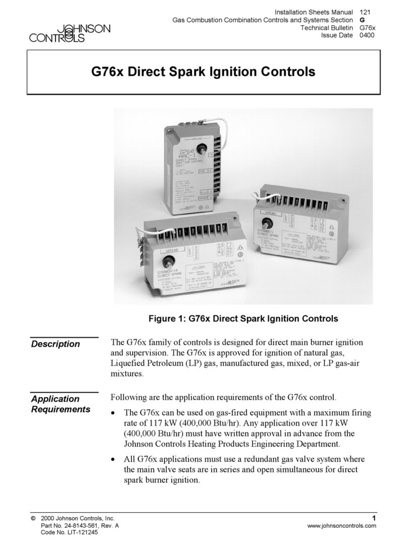 Johnson Controls G76 Series User manual Johnson Controls G76 Series User manual