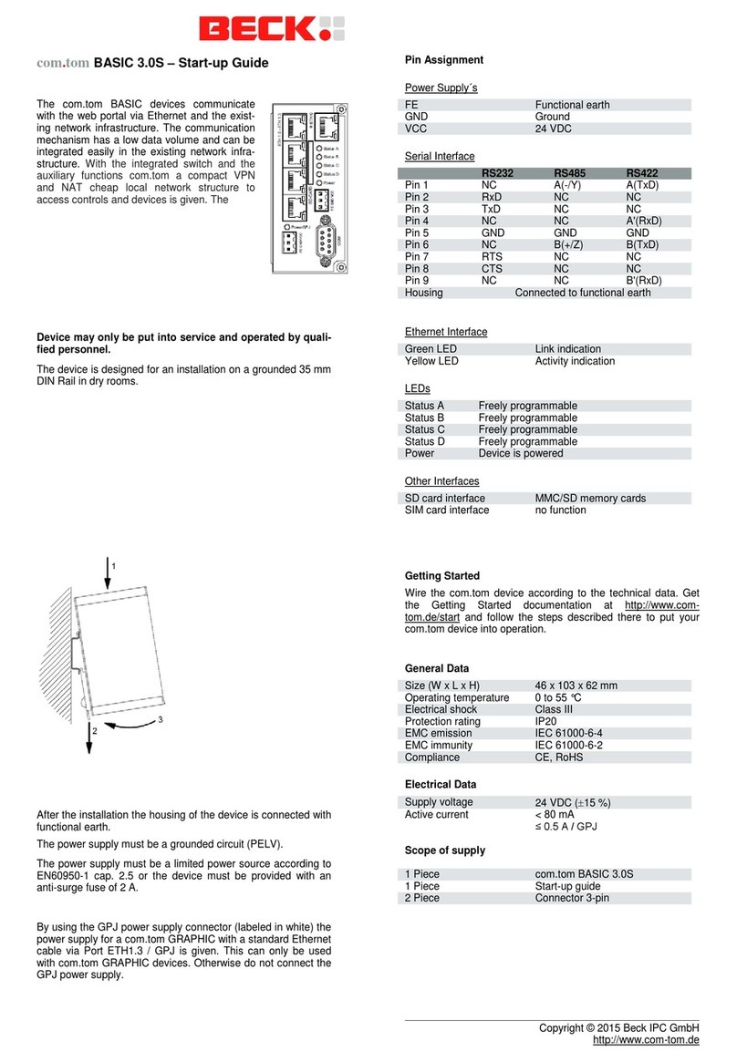Beck BASIC 3.0S Startup guide