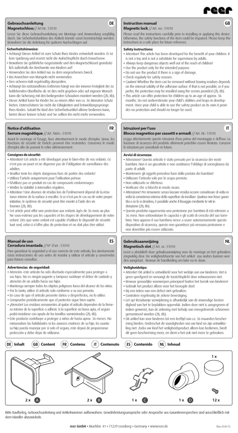 Reer 51010 User manual