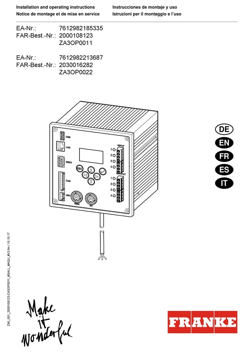 Franke ECC2 Function Controller User manual Franke ECC2 Function Controller User manual