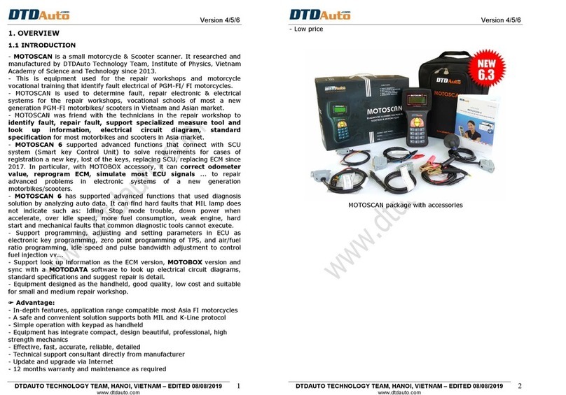 DTDAUTO MOTOSCAN manual