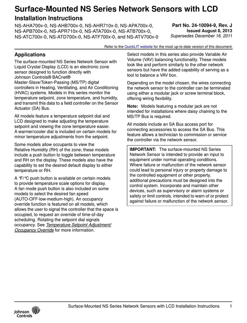 Johnson Controls NS-AP Series installation instructions