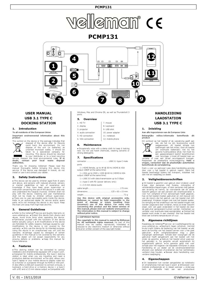 Velleman PCMP131 user manual
