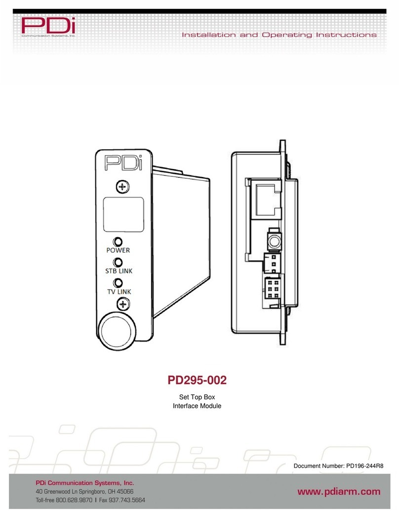 PDi PD295-002 Installation and operating instructions