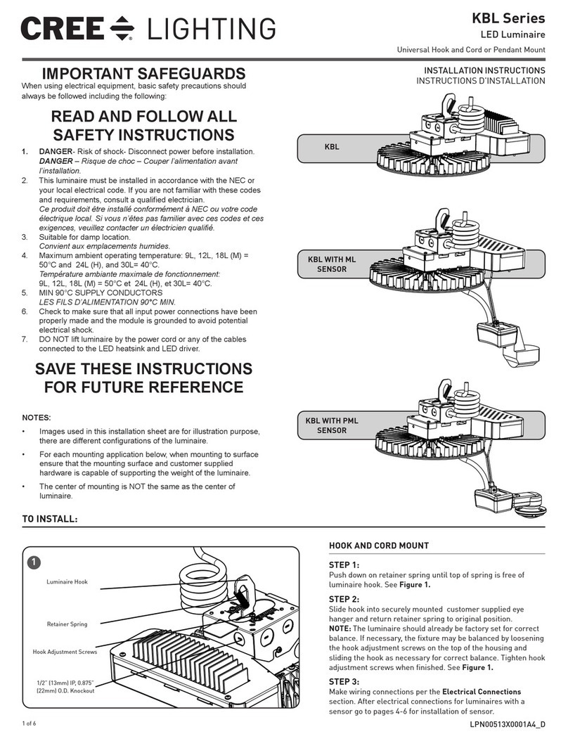 CREE LIGHTING KBL Series installation instructions CREE LIGHTING KBL Series installation instructions