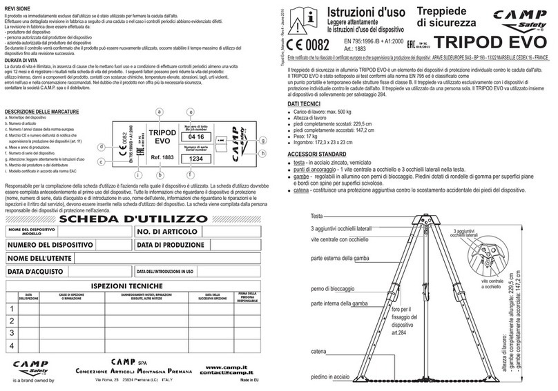 Camp Safety TRIPOD EVO instruction manual