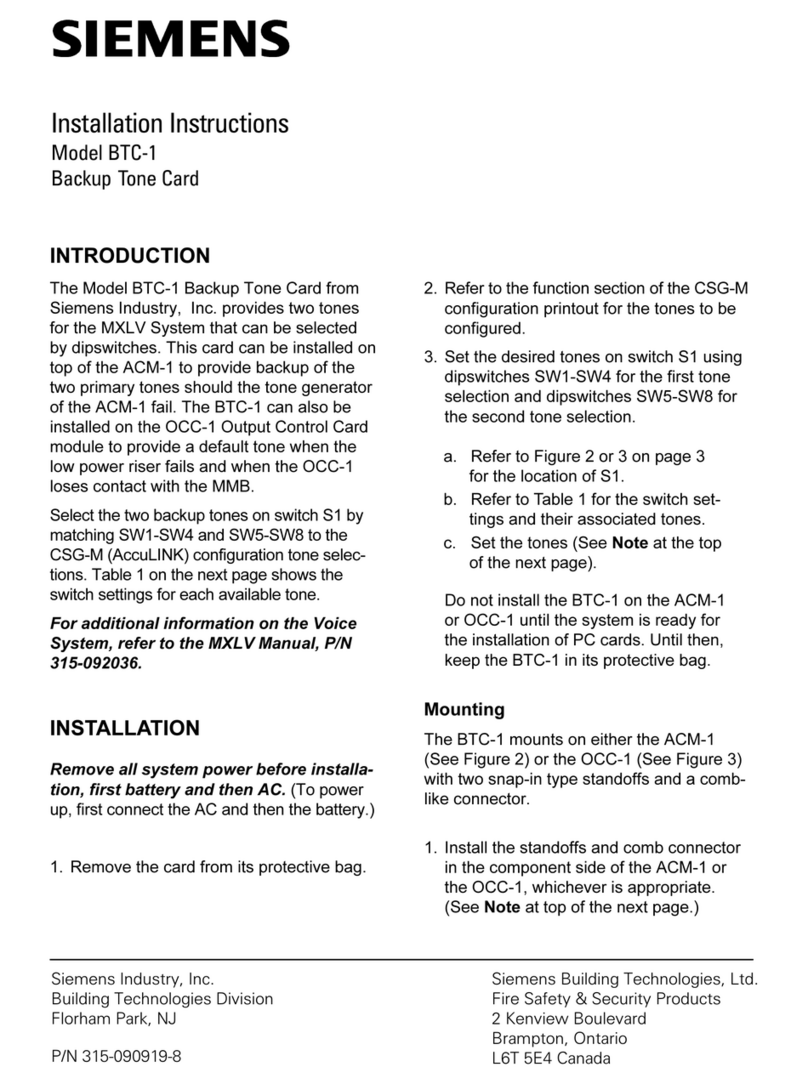Siemens BTC-1 User manual