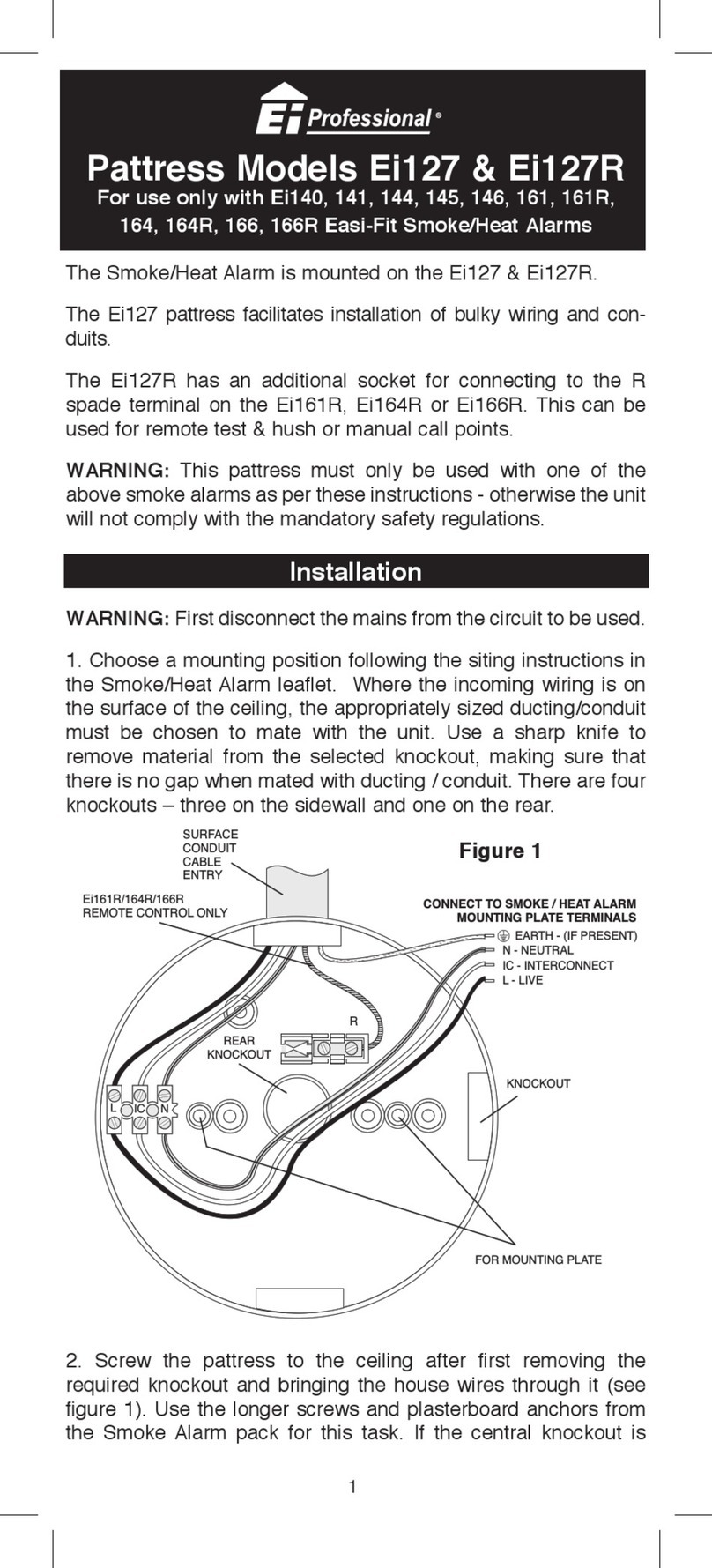 Ei Electronics Ei127 quick start guide Ei Electronics Ei127 quick start guide