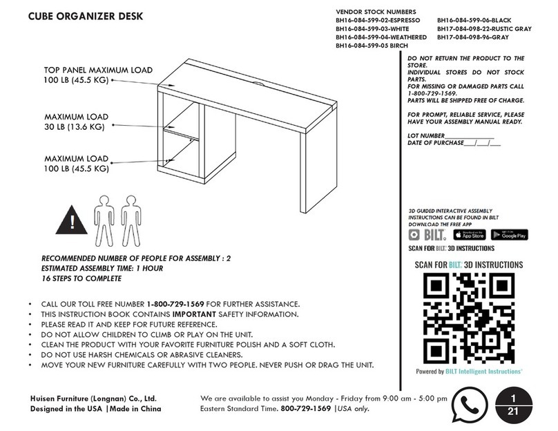 Huisen Furniture BH16-084-599-02-ESPRESSO manual