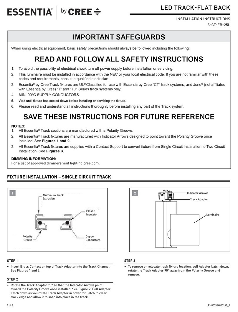 Cree ESSENTIA S-CT-FB-25L installation instructions