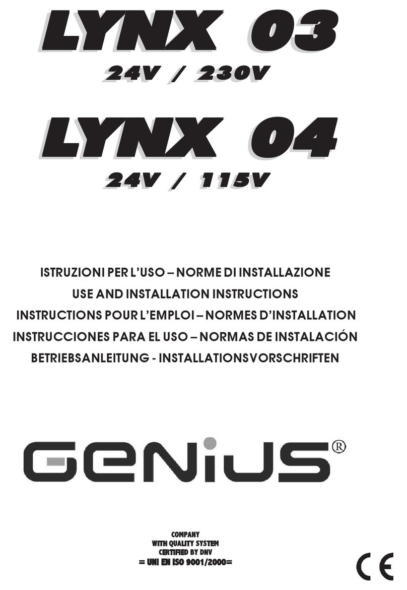 Genius LYNX 03 Use and Installation Instructions