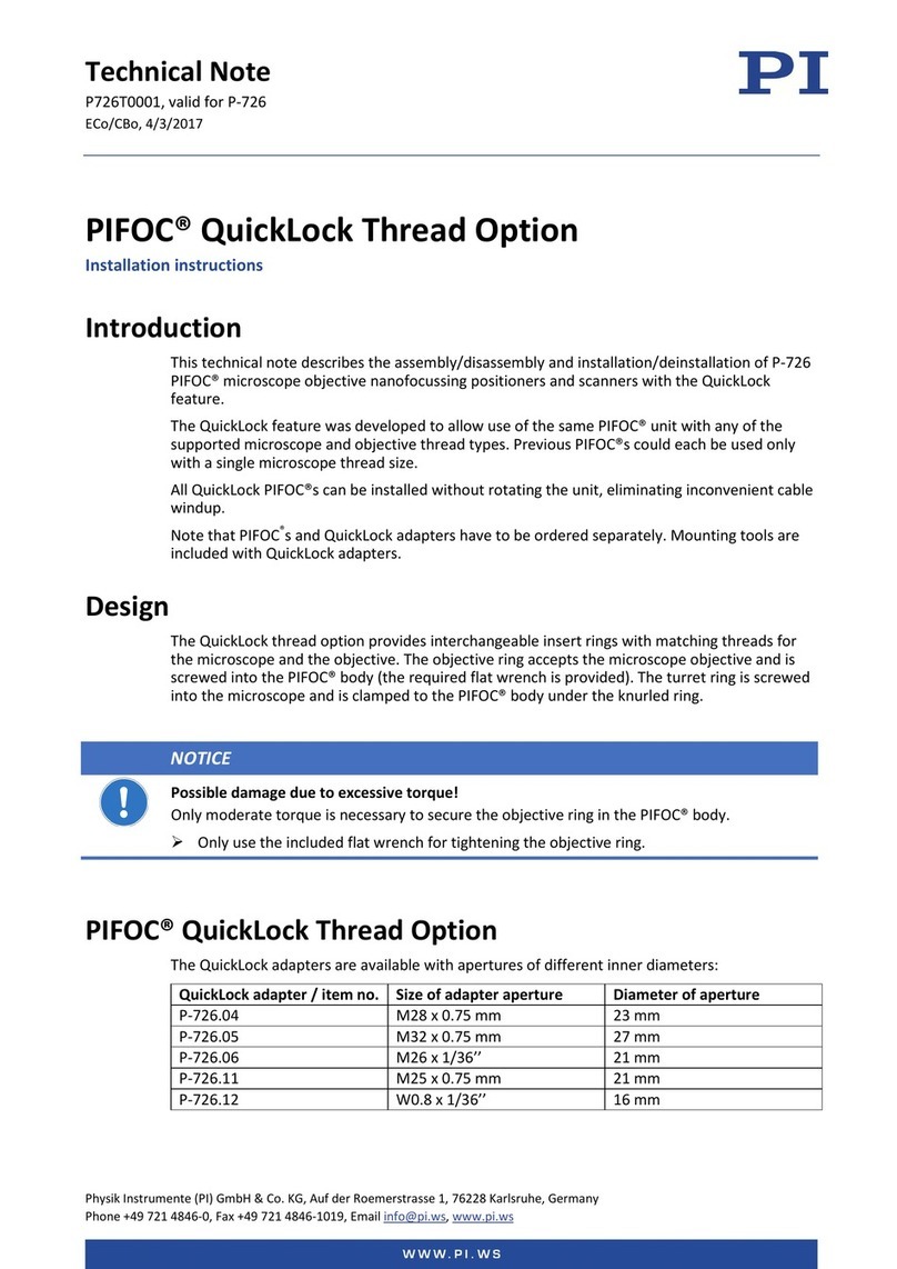PI PIFOC QuickLock P-726.04 Instruction Manual