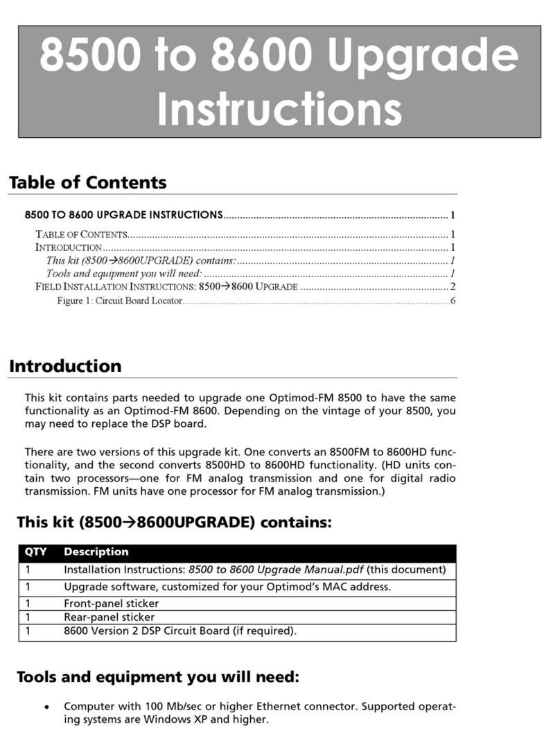 Orban OPTIMOD-FM 8500 Upgrade instructions