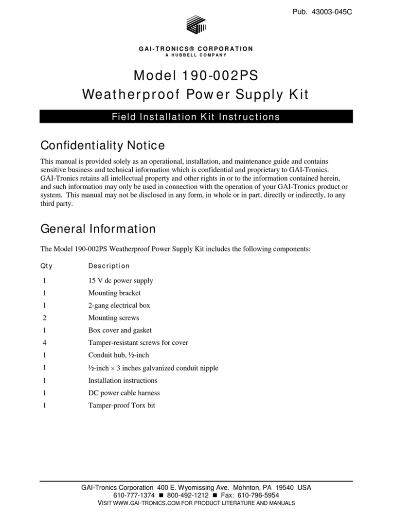 Hubbell GAI-Tronics 190-002PS installation instructions