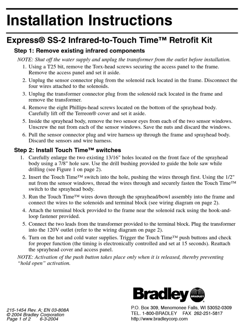 Bradley Express SS-2 Infrared-to-Touch Time installation instructions