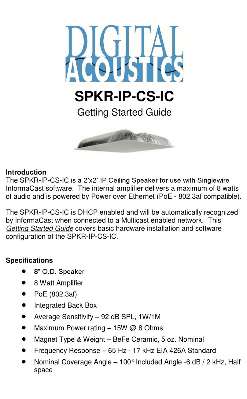 Digital Acoustics SPKR-IP-CS-IC Getting started guide