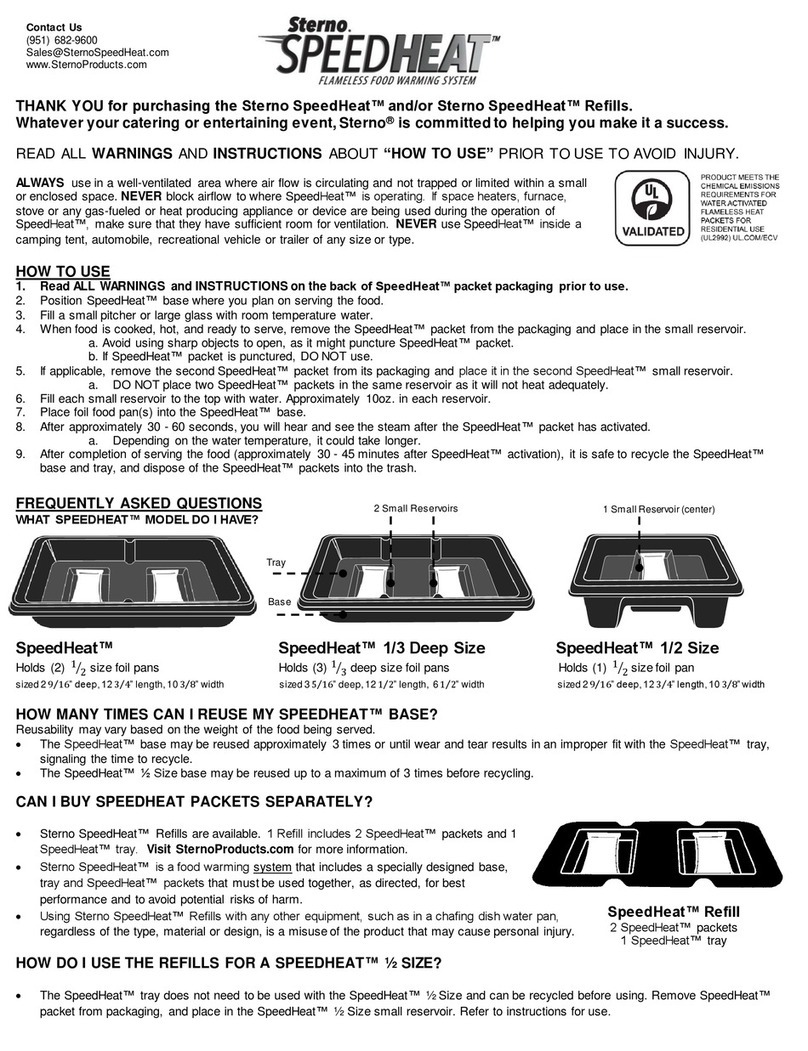 Sterno SpeedHeat quick start guide