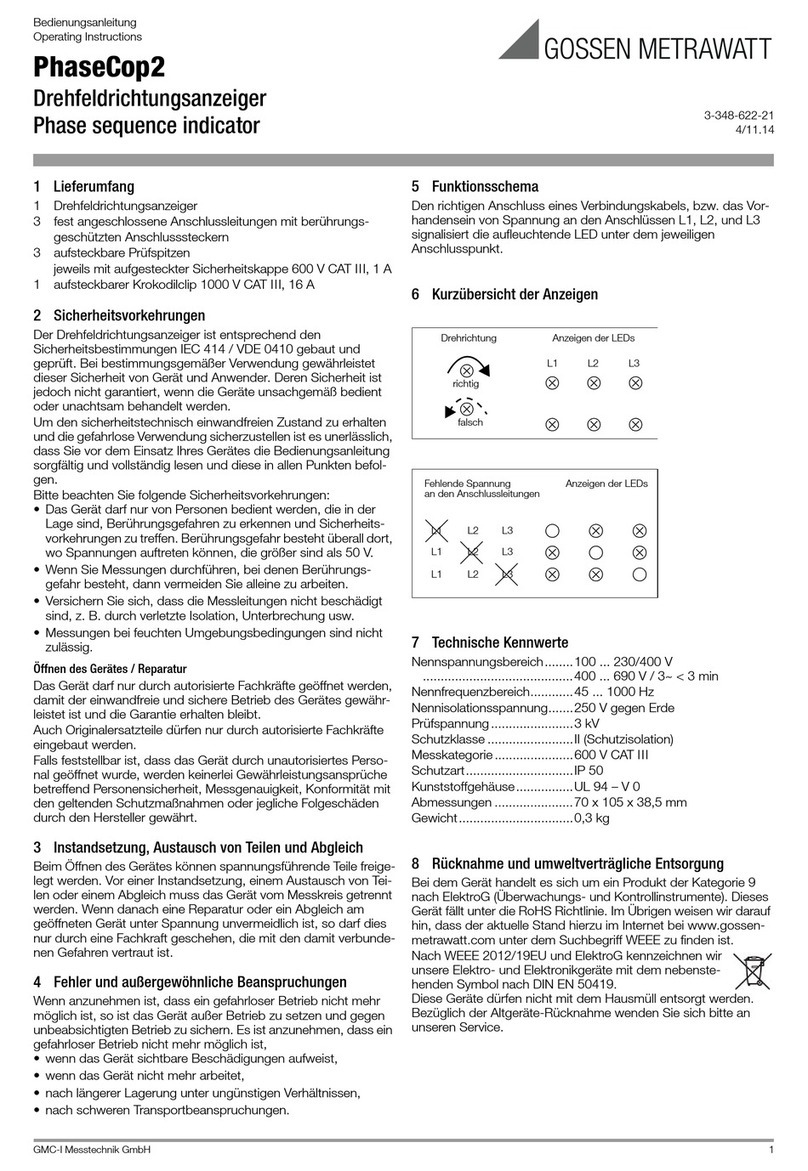 Gossen MetraWatt PhaseCop2 operating instructions Gossen MetraWatt PhaseCop2 operating instructions