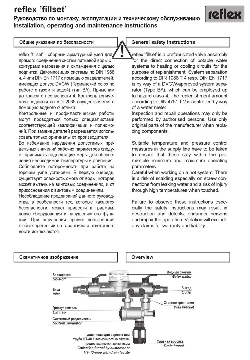 Reflex fillset Installation, operating and maintenance instructions Reflex fillset Installation, operating and maintenance instructions
