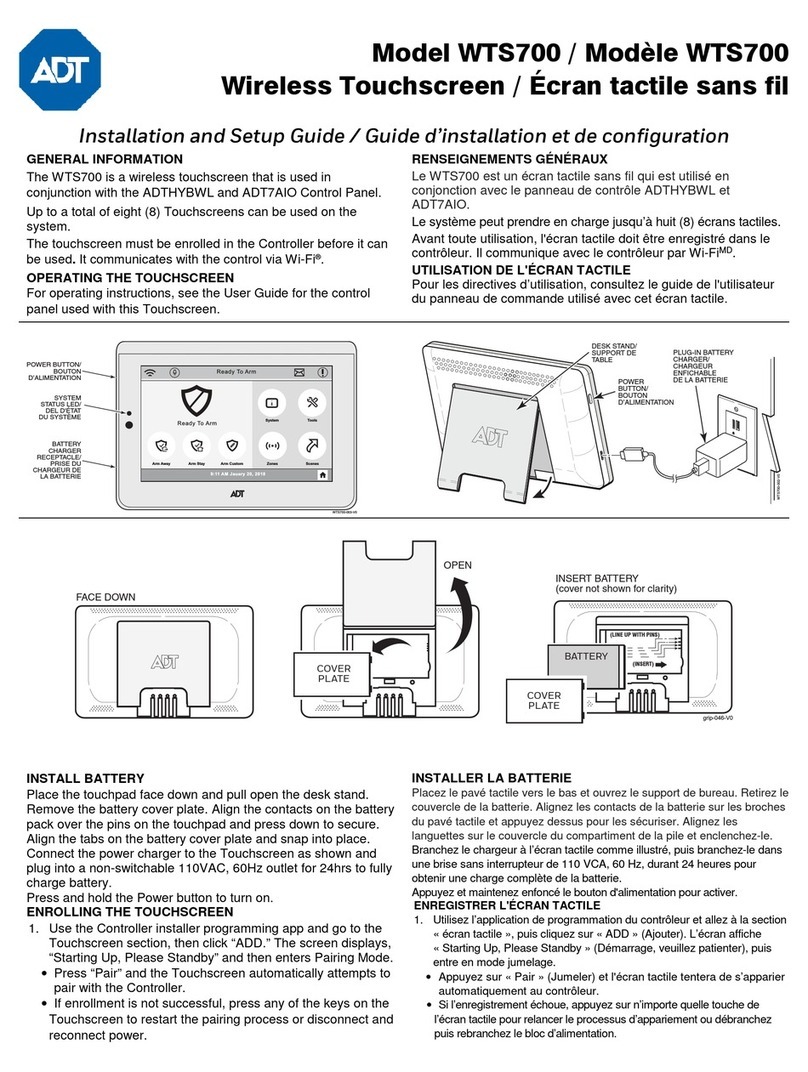 ADT WTS700 Installation and setup guide
