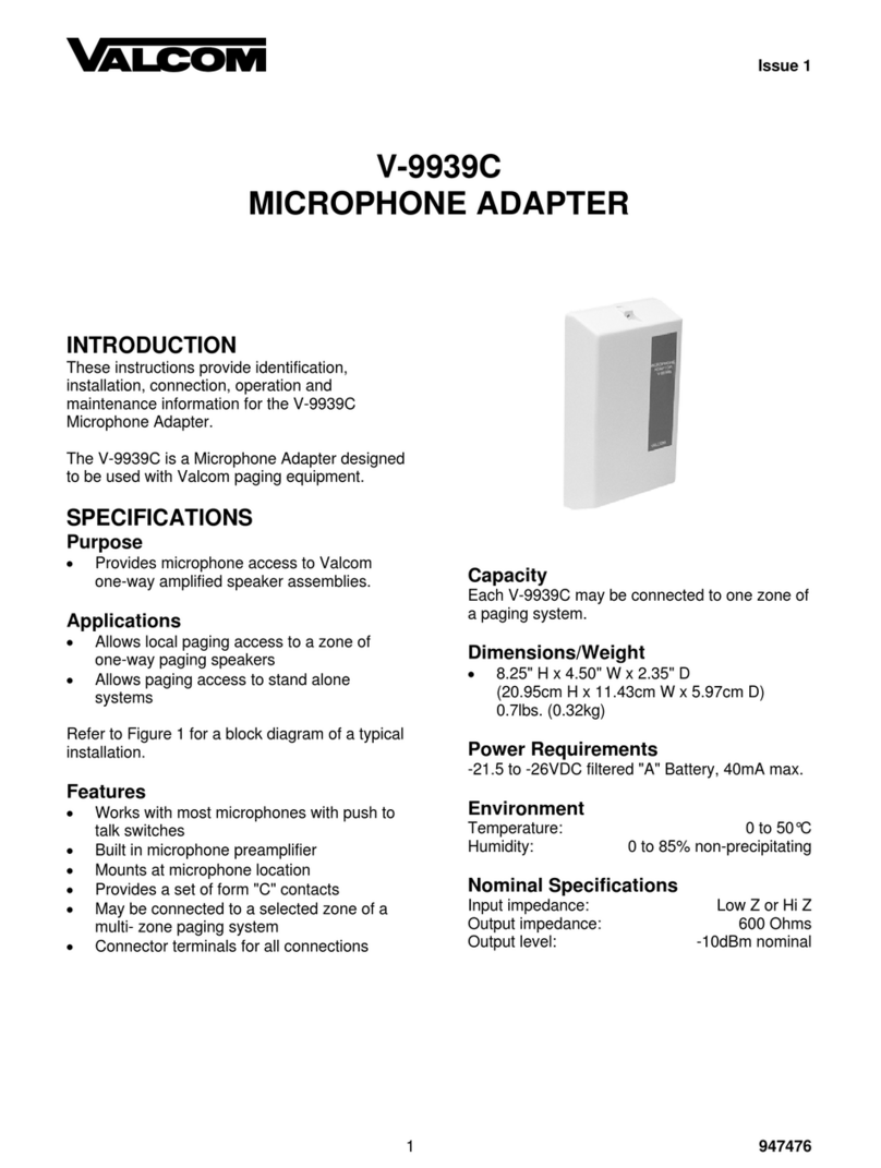 Valcom V-9939C User manual Valcom V-9939C User manual