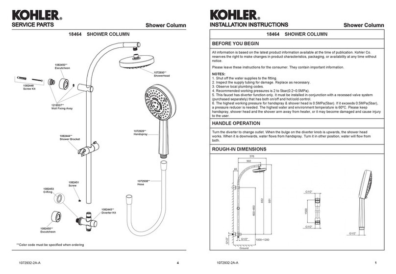 Kohler 18464 User manual Kohler 18464 User manual
