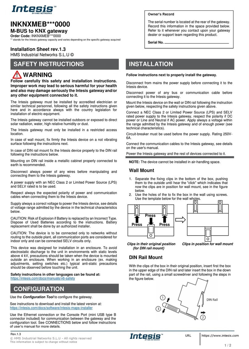 HMS Networks Intesis INKNXMEB 0000 Series Assembly instructions