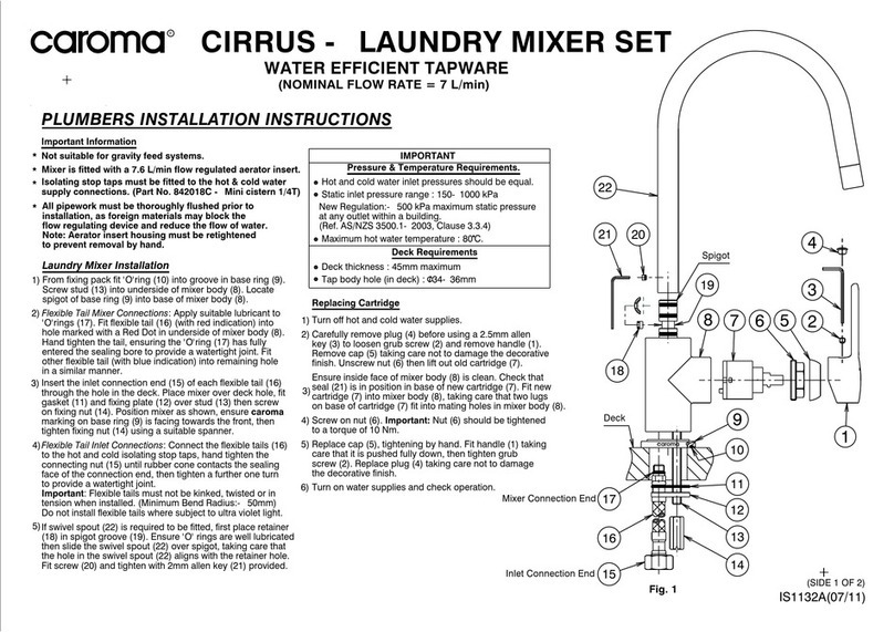 Caroma CIRRUS installation instructions Caroma CIRRUS installation instructions