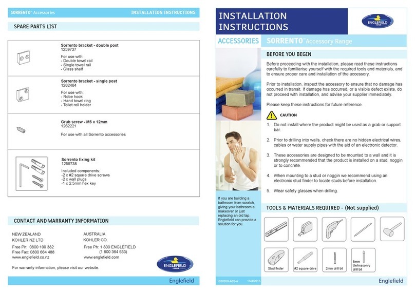 Englefield SORRENTO Series installation instructions Englefield SORRENTO Series installation instructions