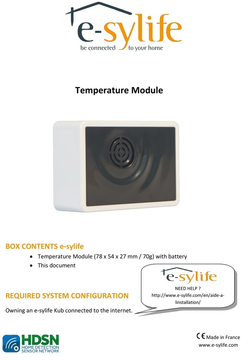 e-sylife Temperature Module Quick installation guide e-sylife Temperature Module Quick installation guide