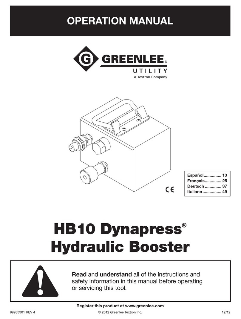 Greenlee HB10 Dynapress Operation manual